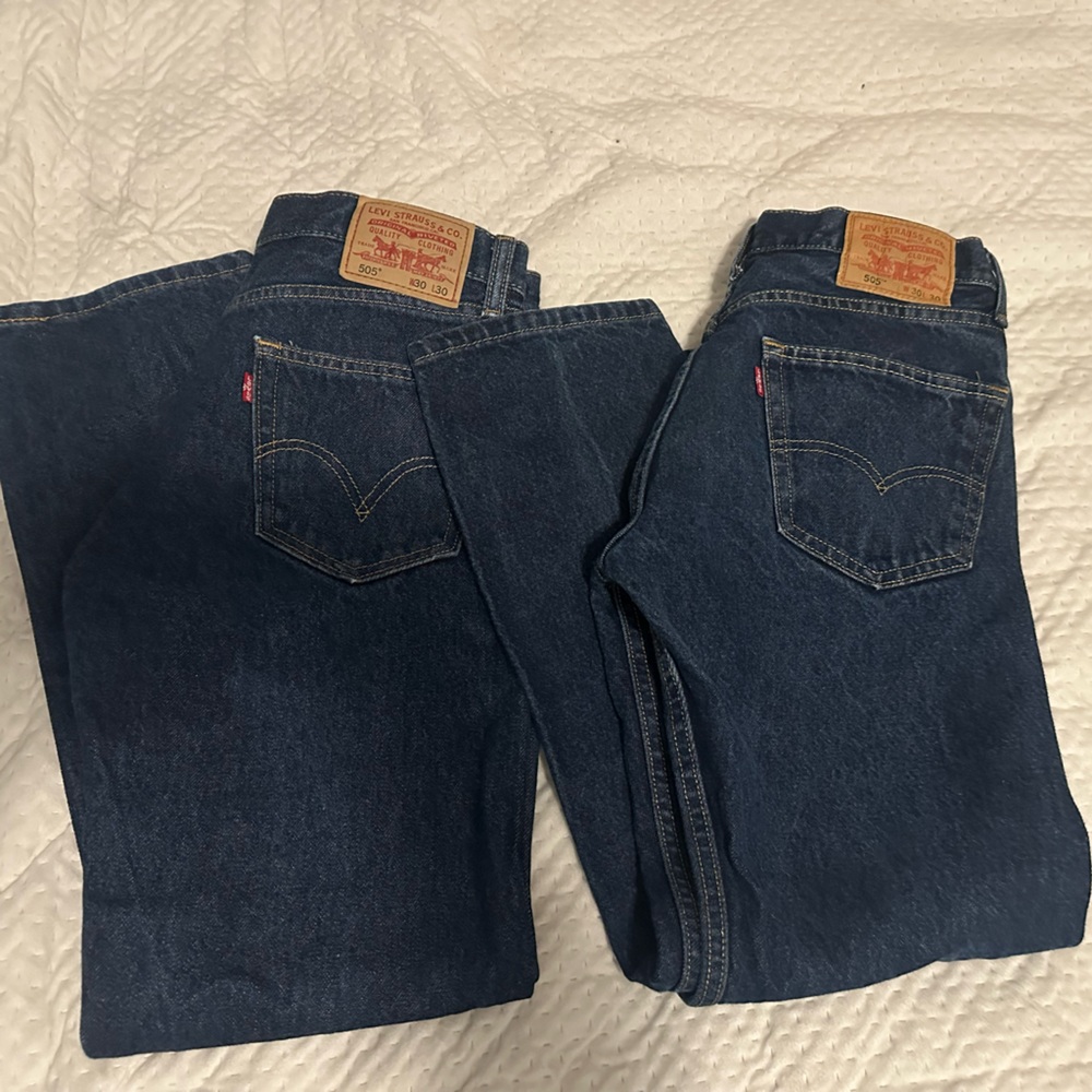 2 Levi's Men's Dark Blue Straight Jeans